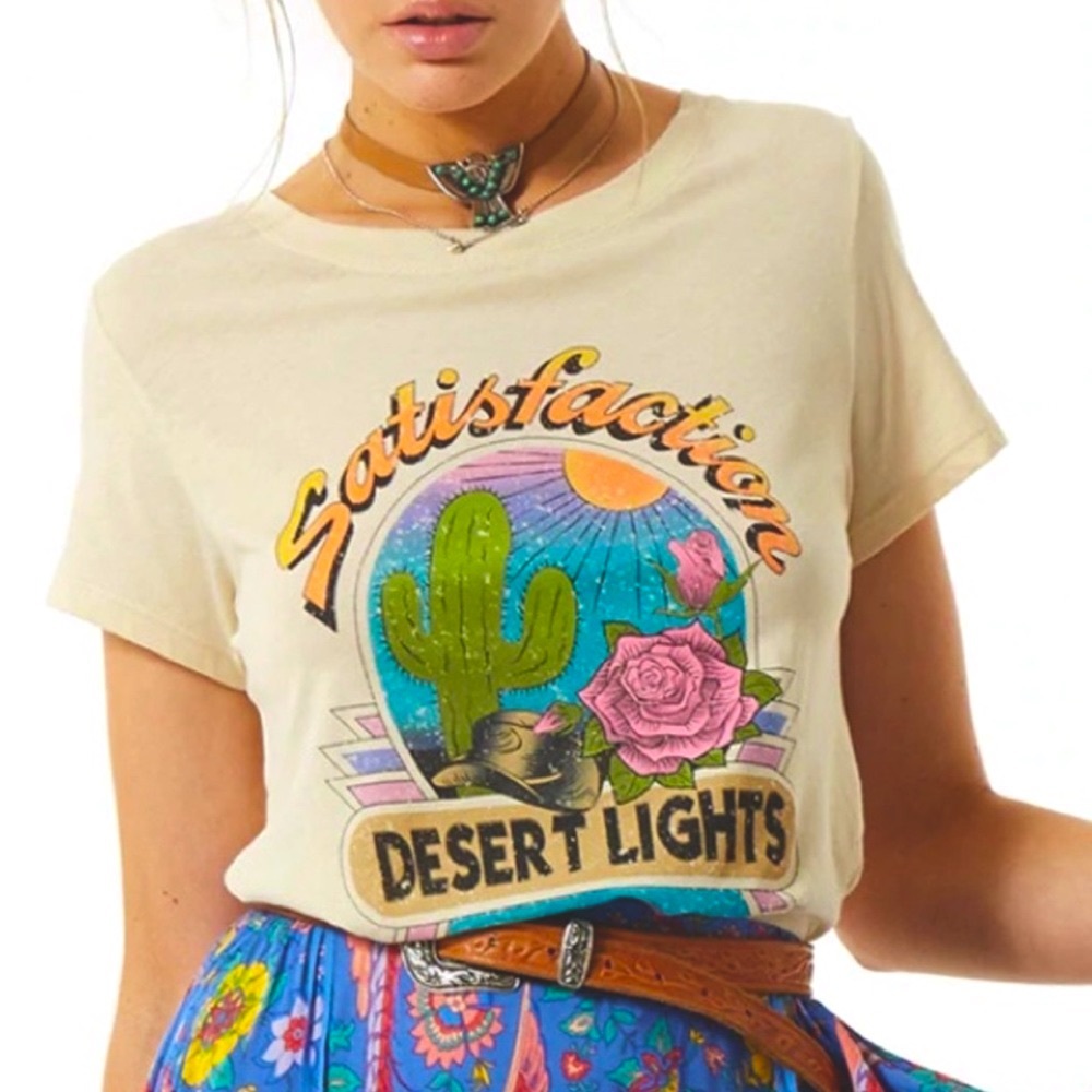 Spell Cream Graphic Tee with Multicolor Design